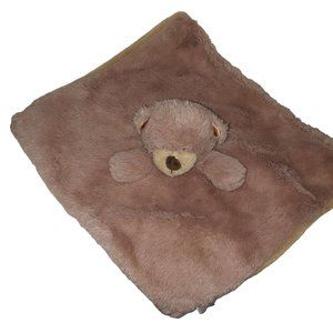 Kellytoy Teddy Bear Rattle Lovey, 14" Square Security Blanket, Soother, Plush